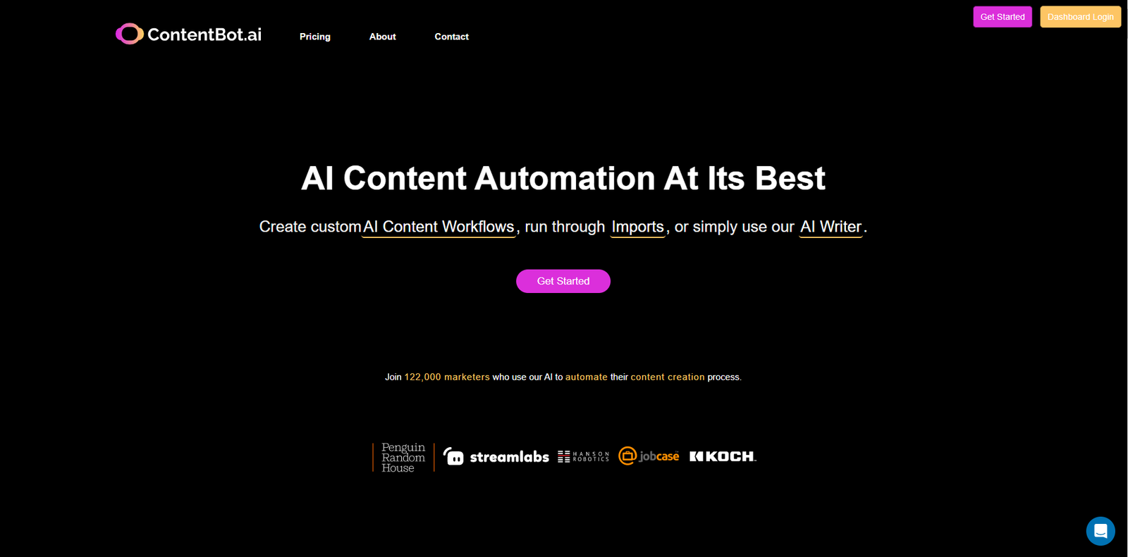 ContentBot Homepage