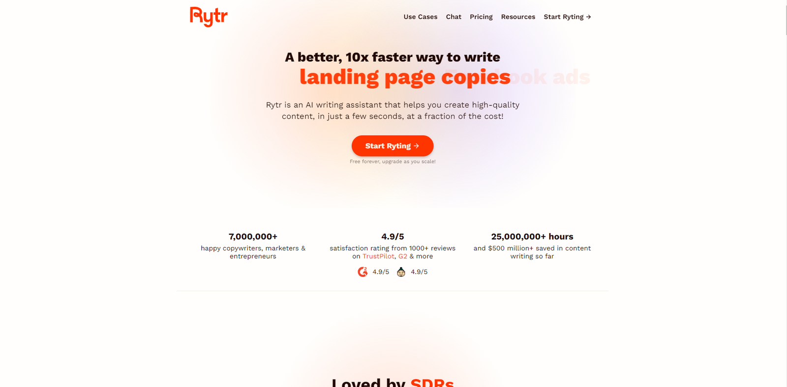 Rytr Homepage