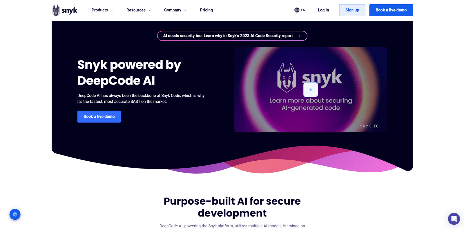 snyk.io Landing Page