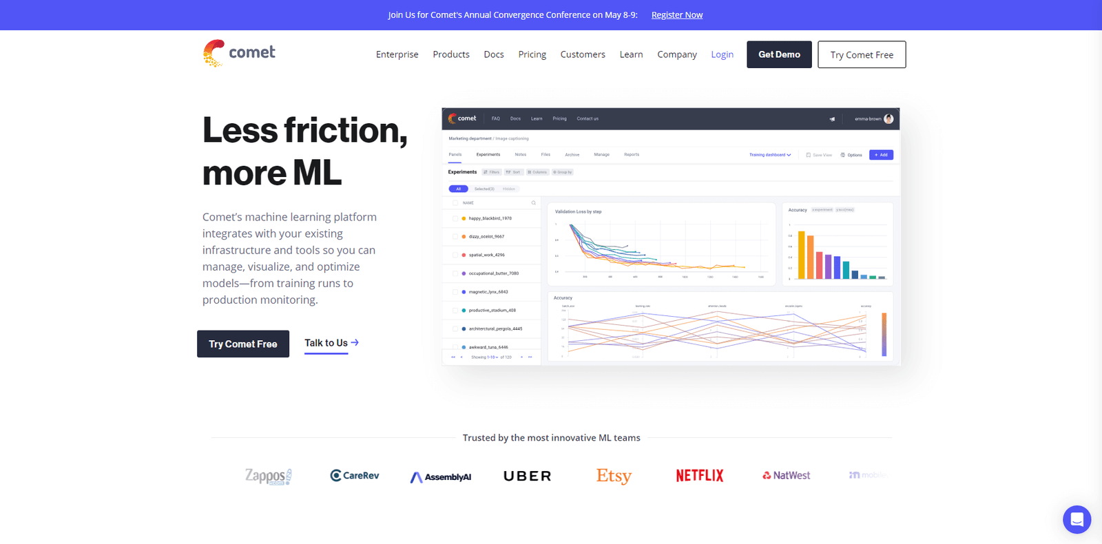 Comet.ml Landing Page