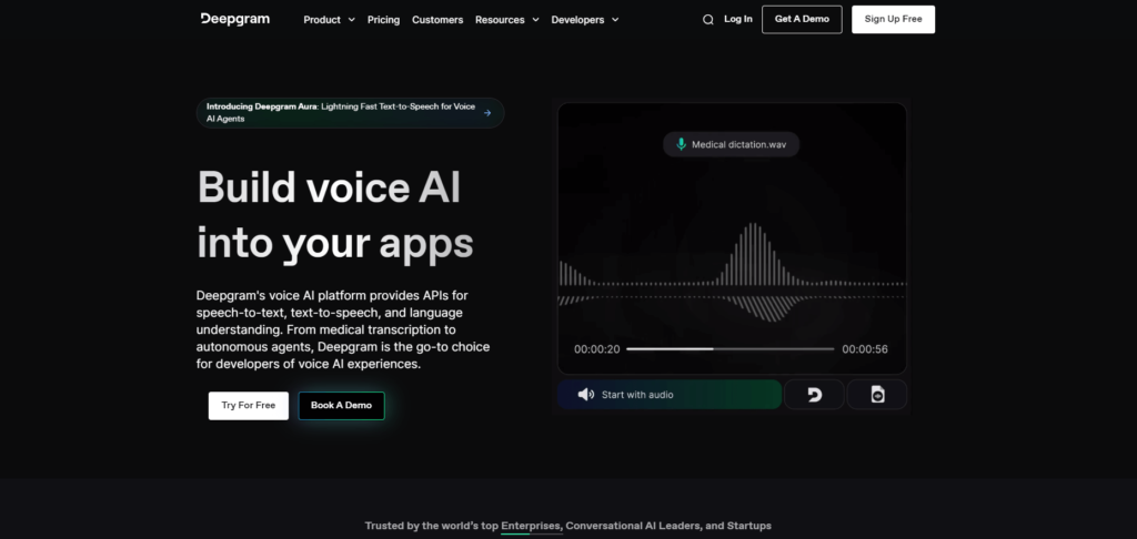 Deepgram Landing Page
