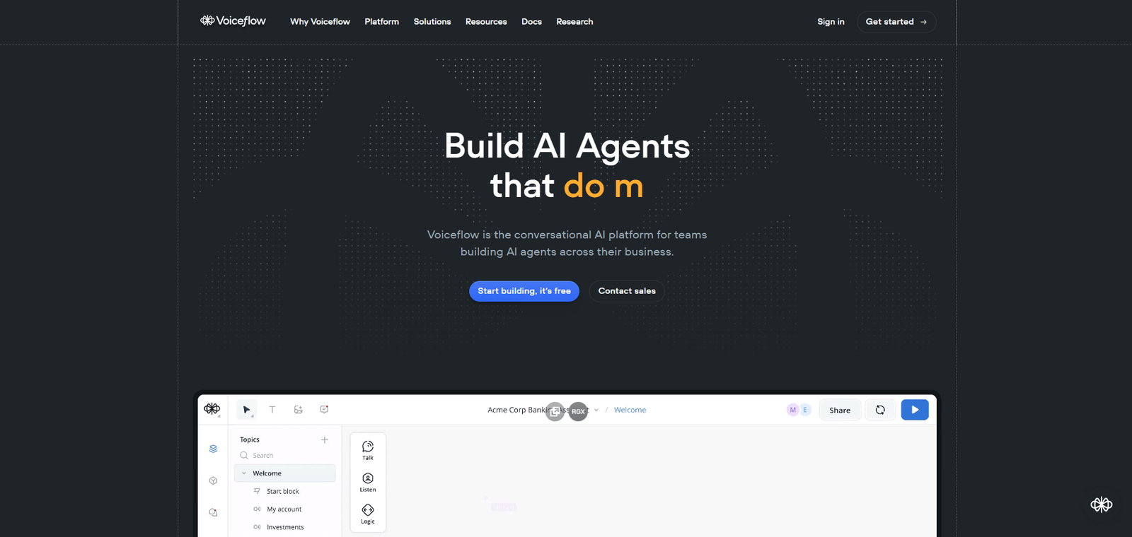 Voiceflow Landing Page