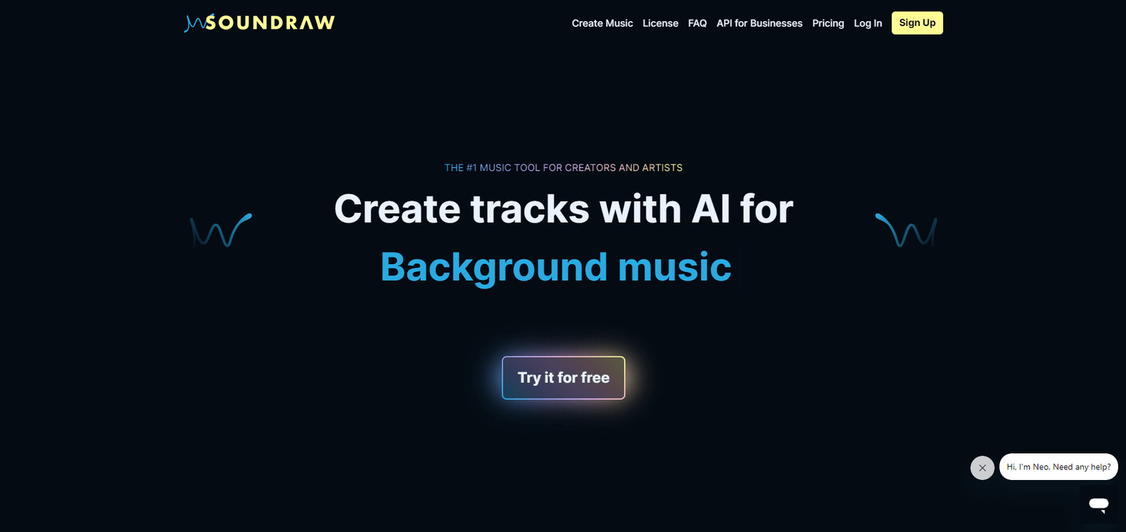 Soundraw Landing Page