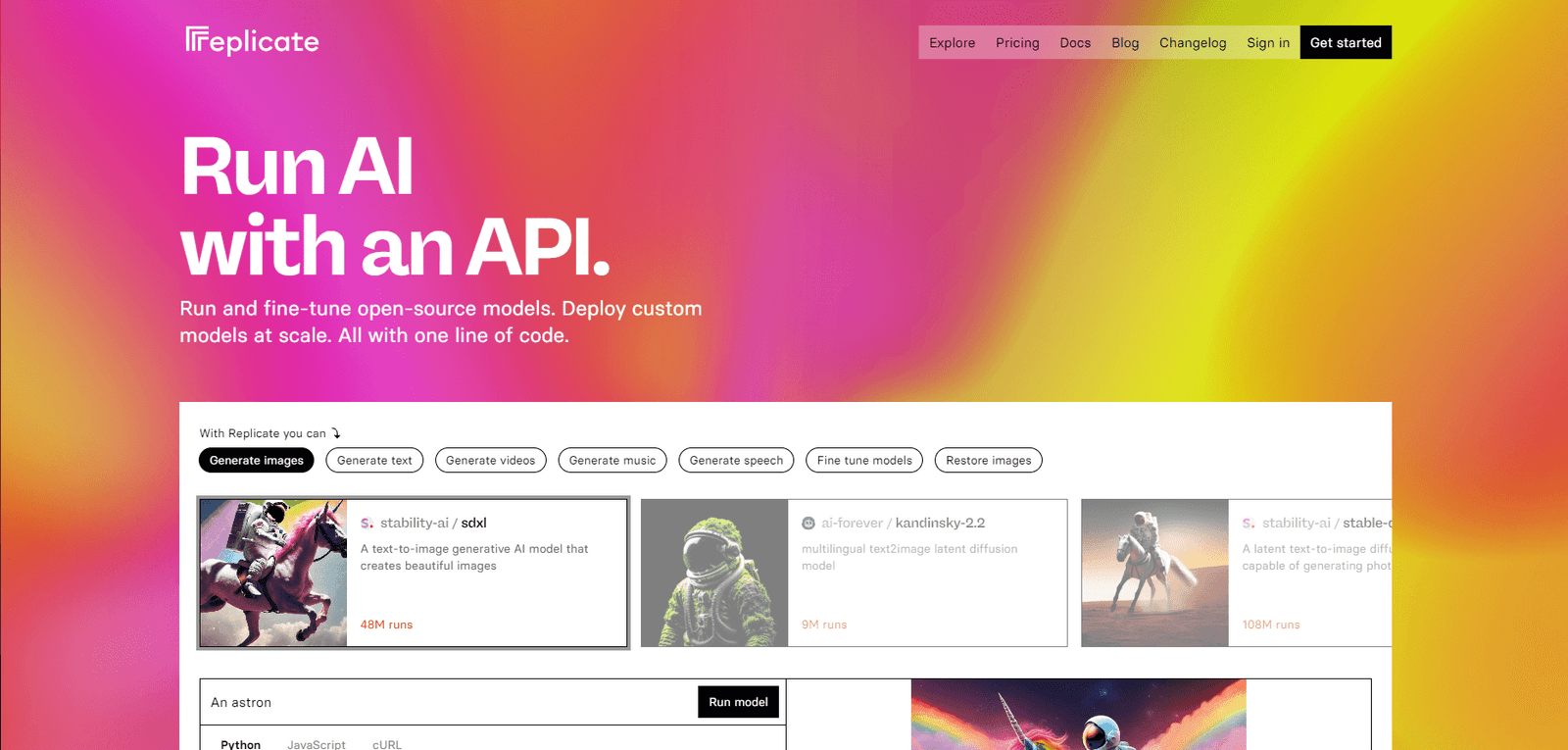 Replicate Landing Page