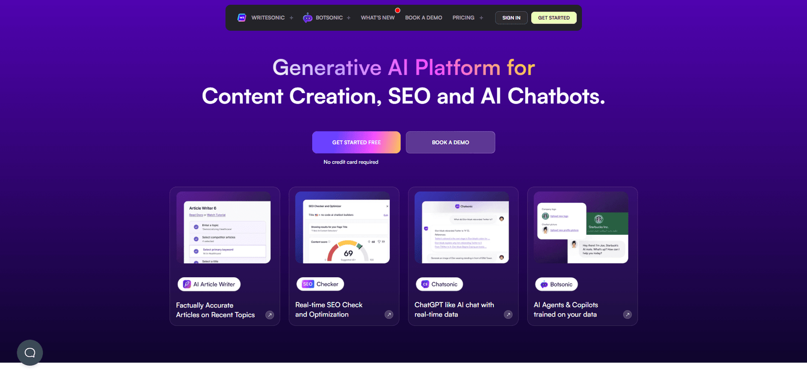 Writesonic Landing Page