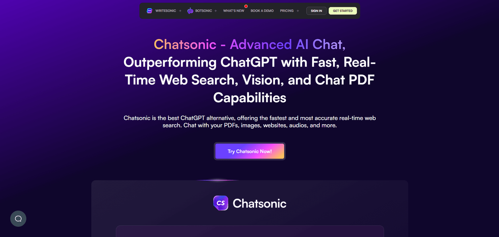 Chatsonic Landing Page