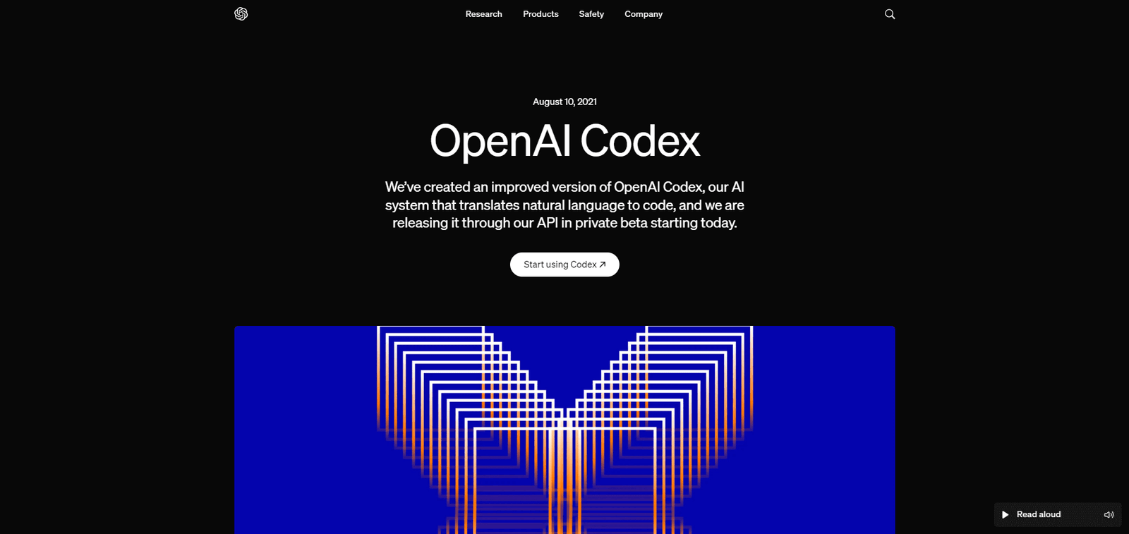 OpenAI Codex Landing Page