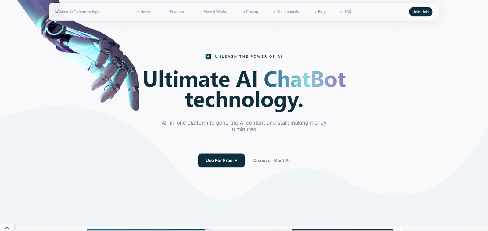 Must-AI-Generator Landing Page