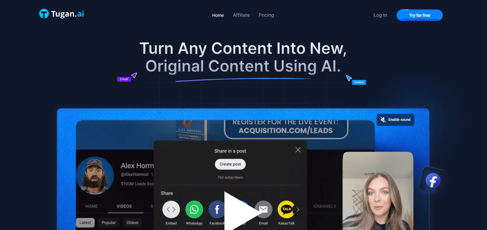 Tugan.ai Landing Page