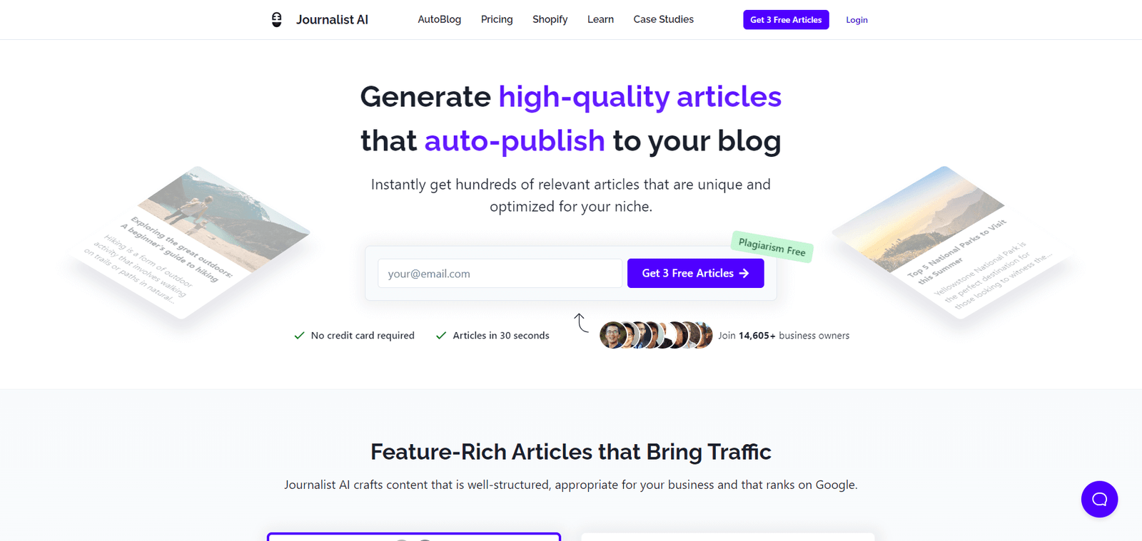 Journalist AI Landing Page