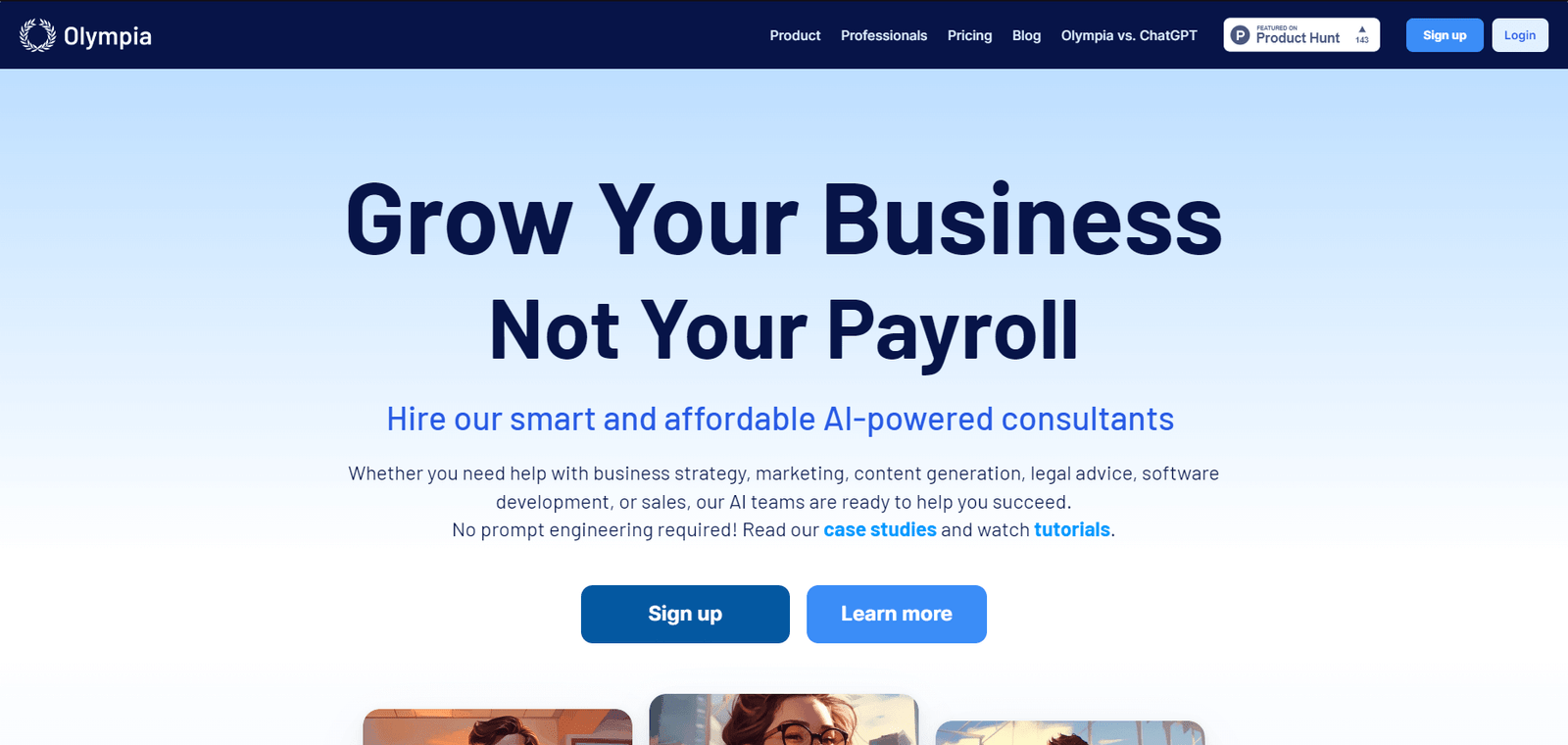 Olympia Landing Page