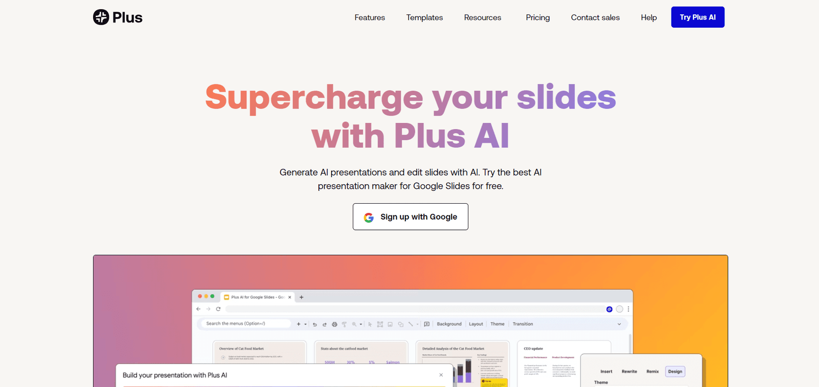 Plus AI Landing Page