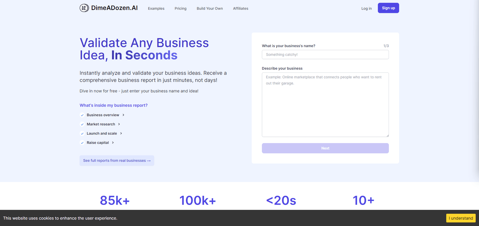 Dimeadozen Landing Page