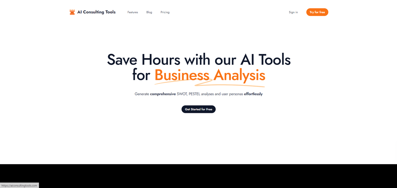 AI Consulting Tools Landing Page