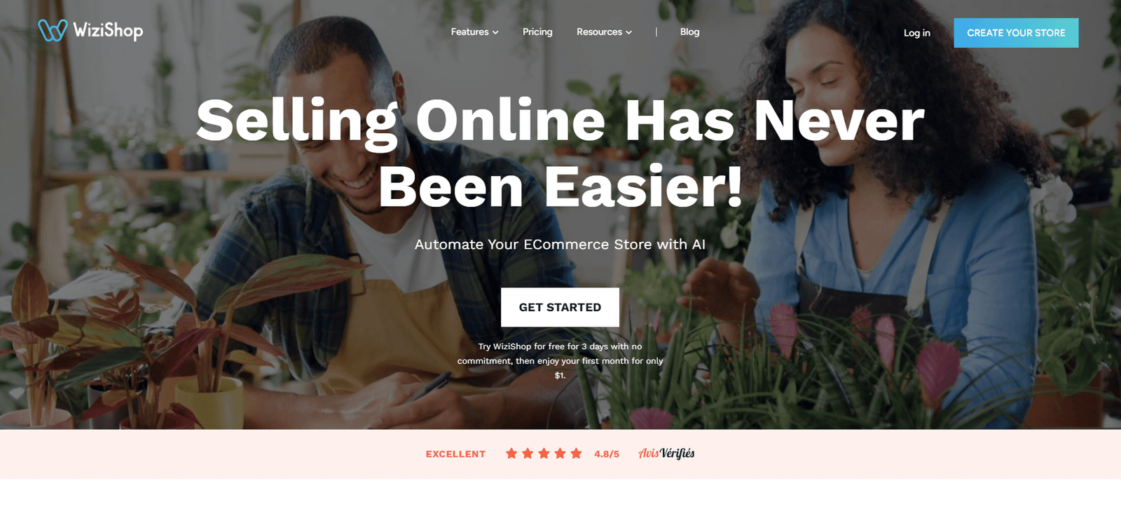 WiziShop Landing Page