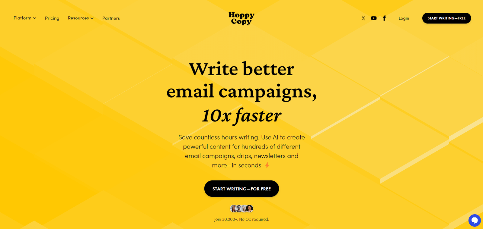 Hoppy Copy Landing page