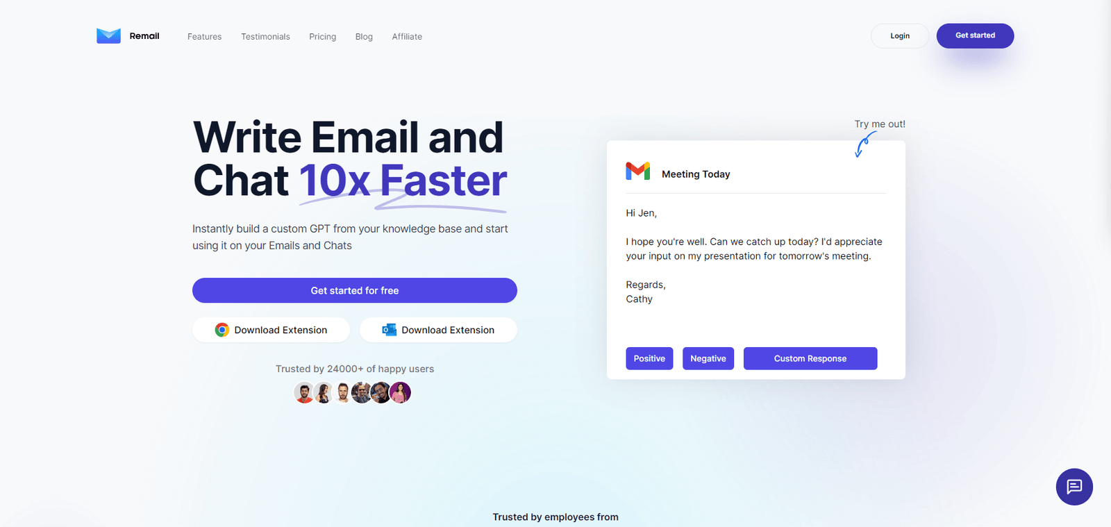 Remail Landing page